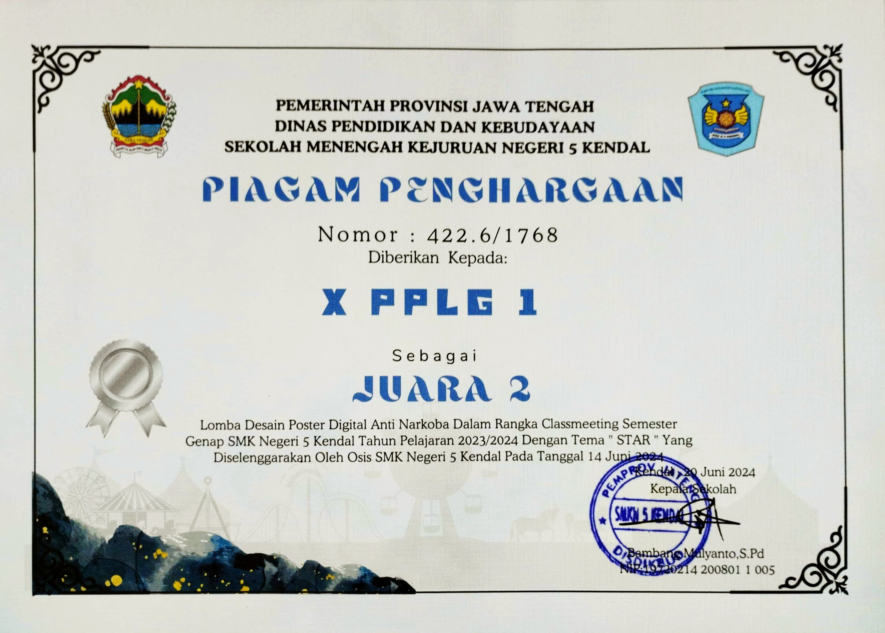 Juara 2 Lomba Desain Poster Digital Anti Narkoba